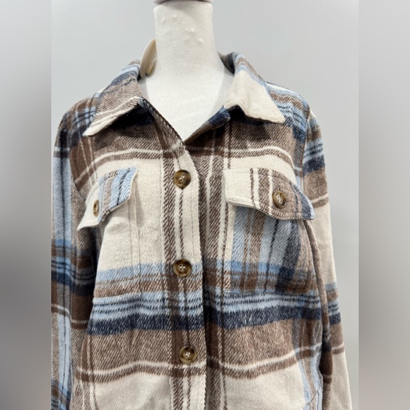 Plaid Button-Up Shacket - Picture 2 of 6